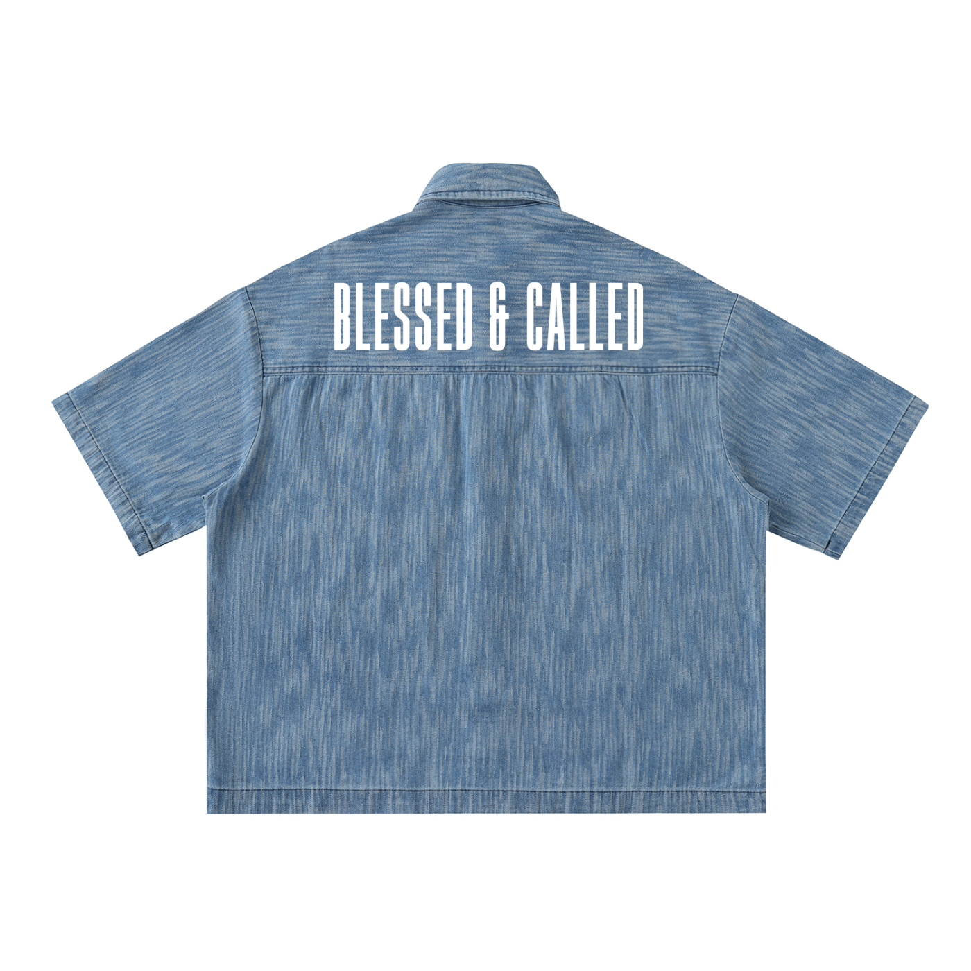 Statement Distressed Button-Up Shirt