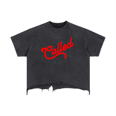 Called Boxy Distressed Hem T-Shirt