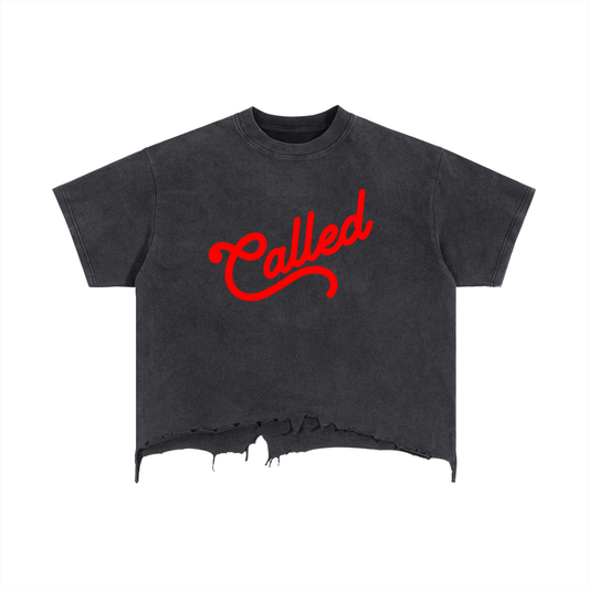 Called Boxy Distressed Hem T-Shirt
