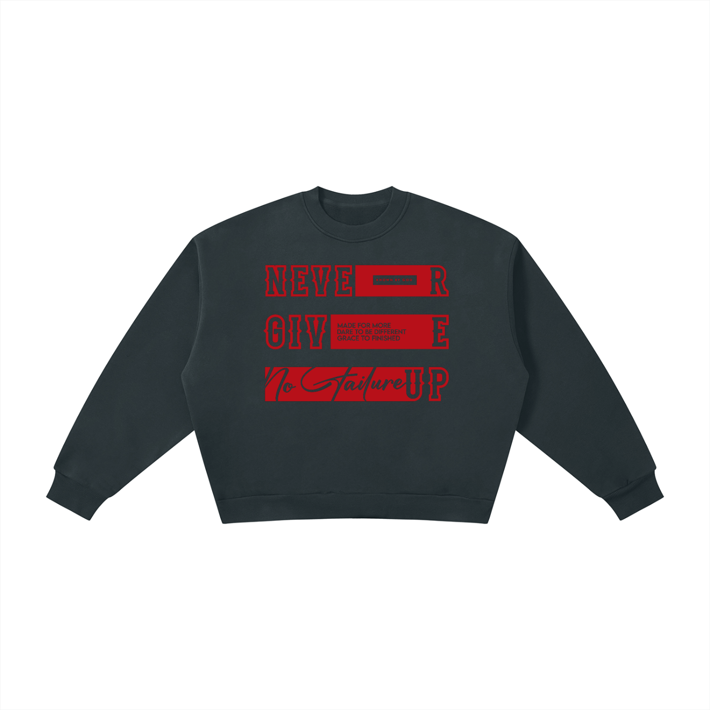 Never Give Up Boxy Crewneck Sweatshirt