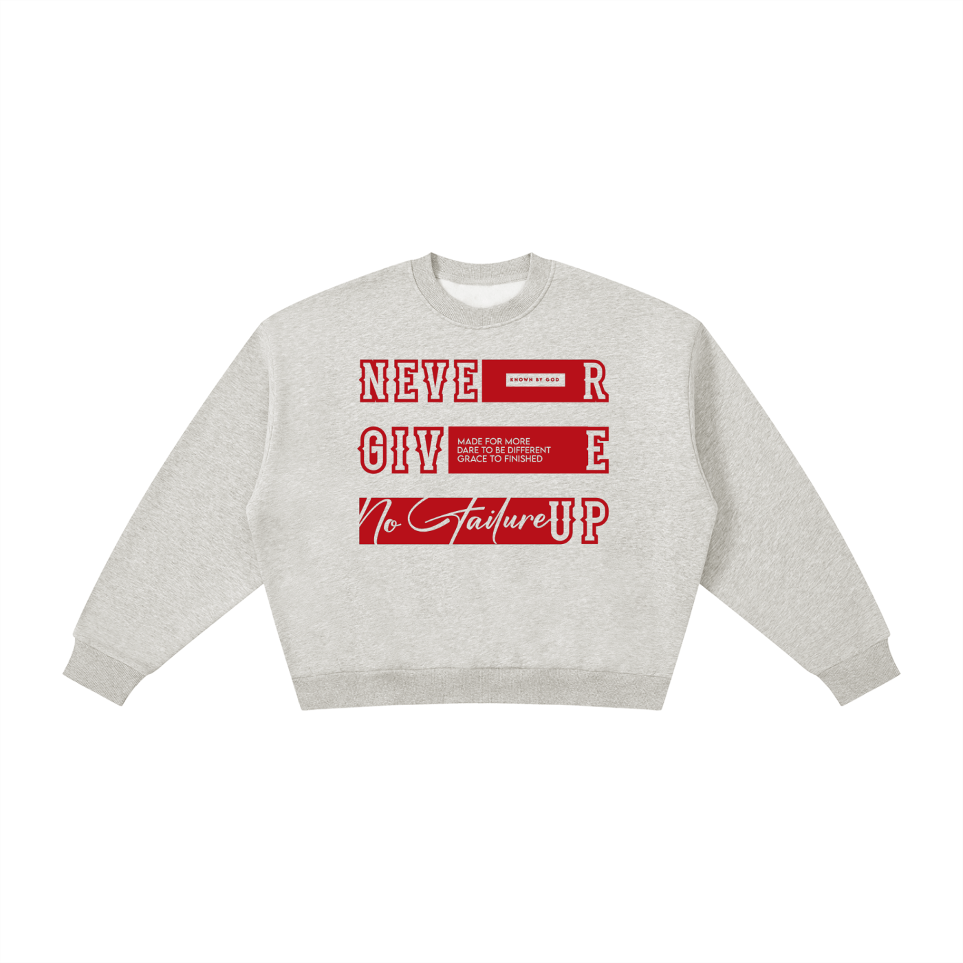 Never Give Up Boxy Crewneck Sweatshirt