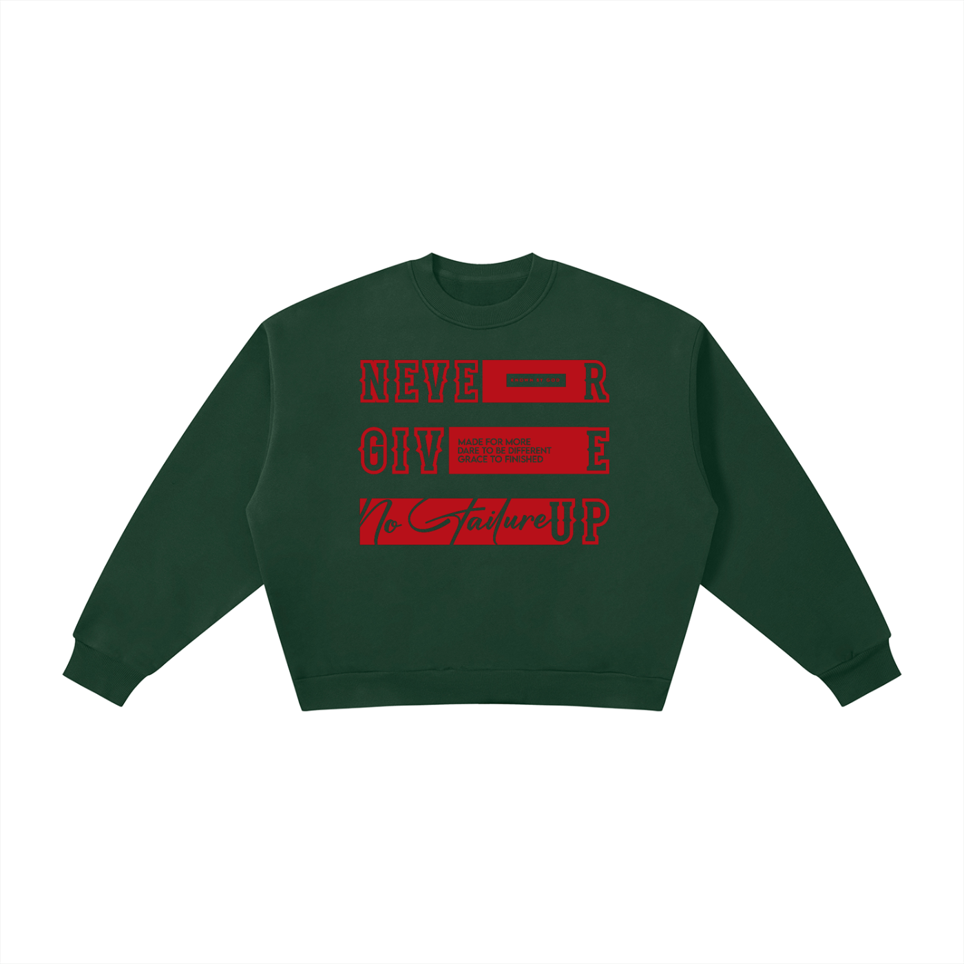 Never Give Up Boxy Crewneck Sweatshirt